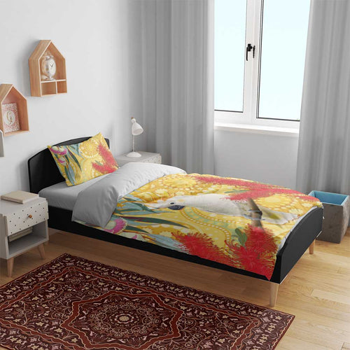 Sulphur-Crested Cockatoo Australia Aboriginal Art Bedding Set NAIDOC Week - Nature Lovers