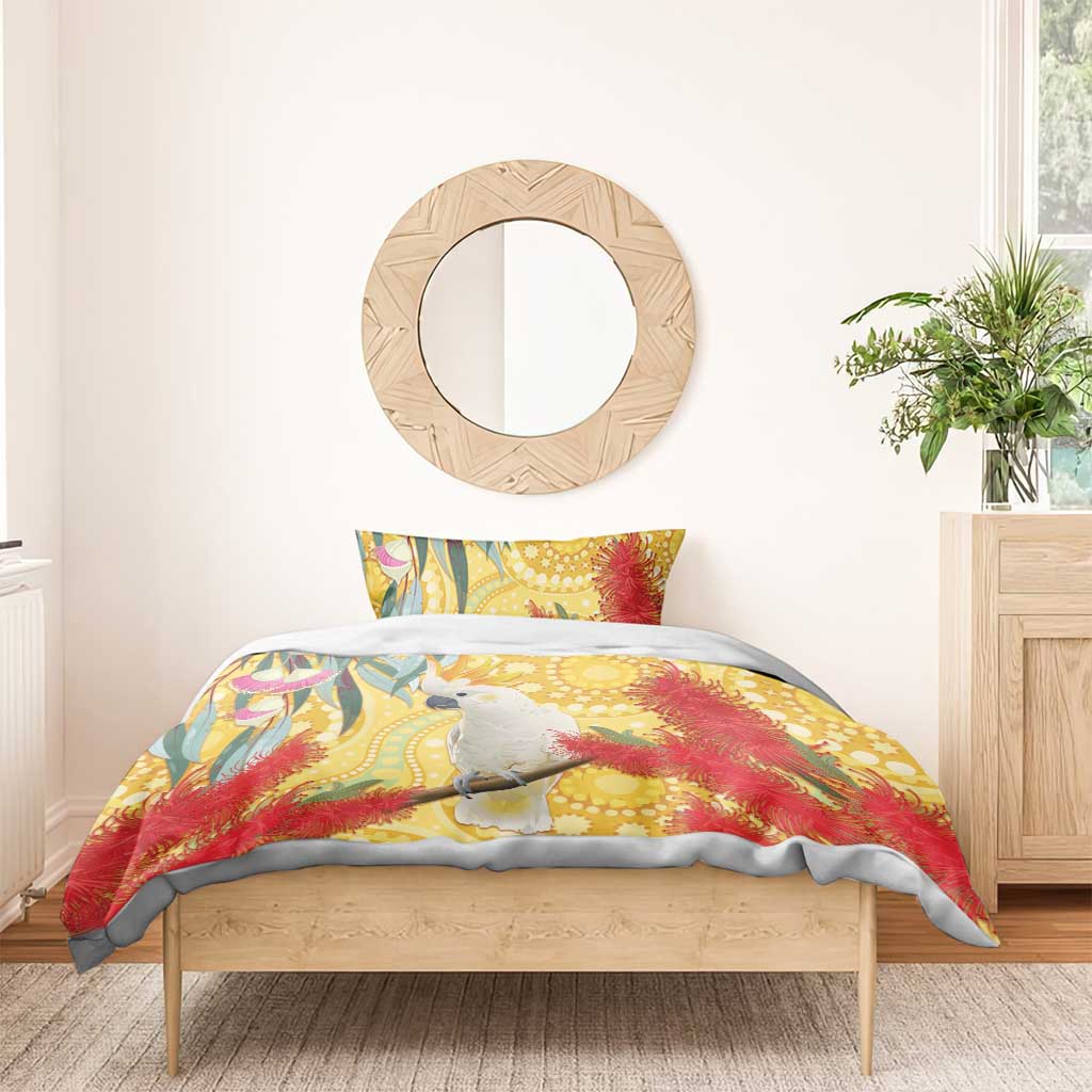 Sulphur-Crested Cockatoo Australia Aboriginal Art Bedding Set NAIDOC Week - Nature Lovers