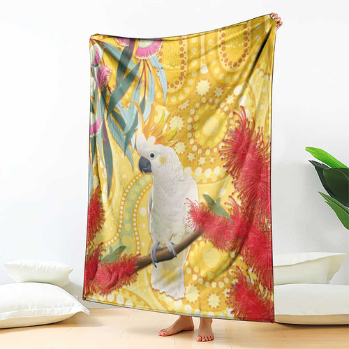 Sulphur-Crested Cockatoo Australia Aboriginal Art Blanket NAIDOC Week - Nature Lovers
