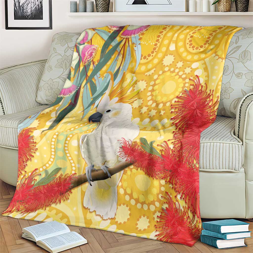 Sulphur-Crested Cockatoo Australia Aboriginal Art Blanket NAIDOC Week - Nature Lovers