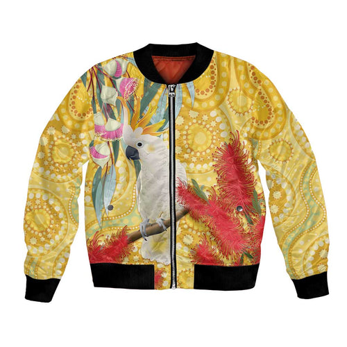 Sulphur-Crested Cockatoo Australia Aboriginal Art Bomber Jacket NAIDOC Week - Nature Lovers