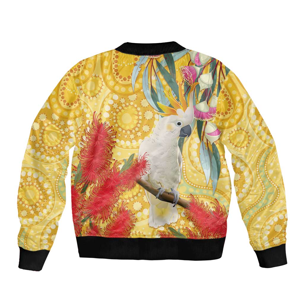 Sulphur-Crested Cockatoo Australia Aboriginal Art Bomber Jacket NAIDOC Week - Nature Lovers