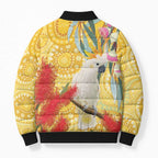 Sulphur-Crested Cockatoo Australia Aboriginal Art Bomber Puffer Jacket NAIDOC Week - Nature Lovers