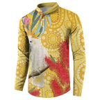 Sulphur-Crested Cockatoo Australia Aboriginal Art Button Sweatshirt NAIDOC Week - Nature Lovers