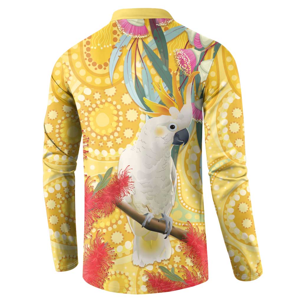 Sulphur-Crested Cockatoo Australia Aboriginal Art Button Sweatshirt NAIDOC Week - Nature Lovers