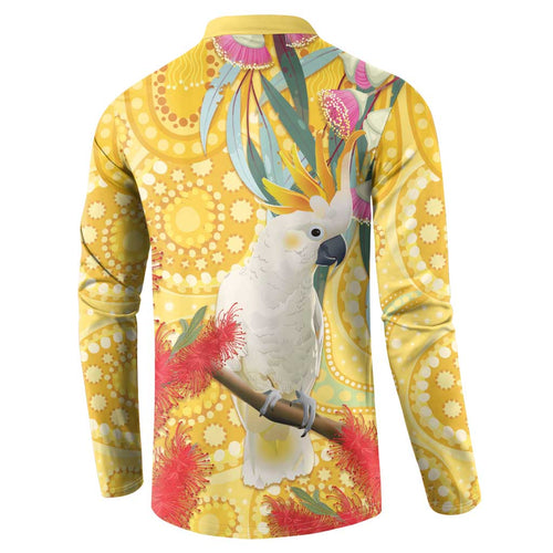Sulphur-Crested Cockatoo Australia Aboriginal Art Button Sweatshirt NAIDOC Week - Nature Lovers