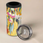 Sulphur-Crested Cockatoo Australia Aboriginal Art 4 in 1 Can Cooler Tumbler NAIDOC Week - Nature Lovers