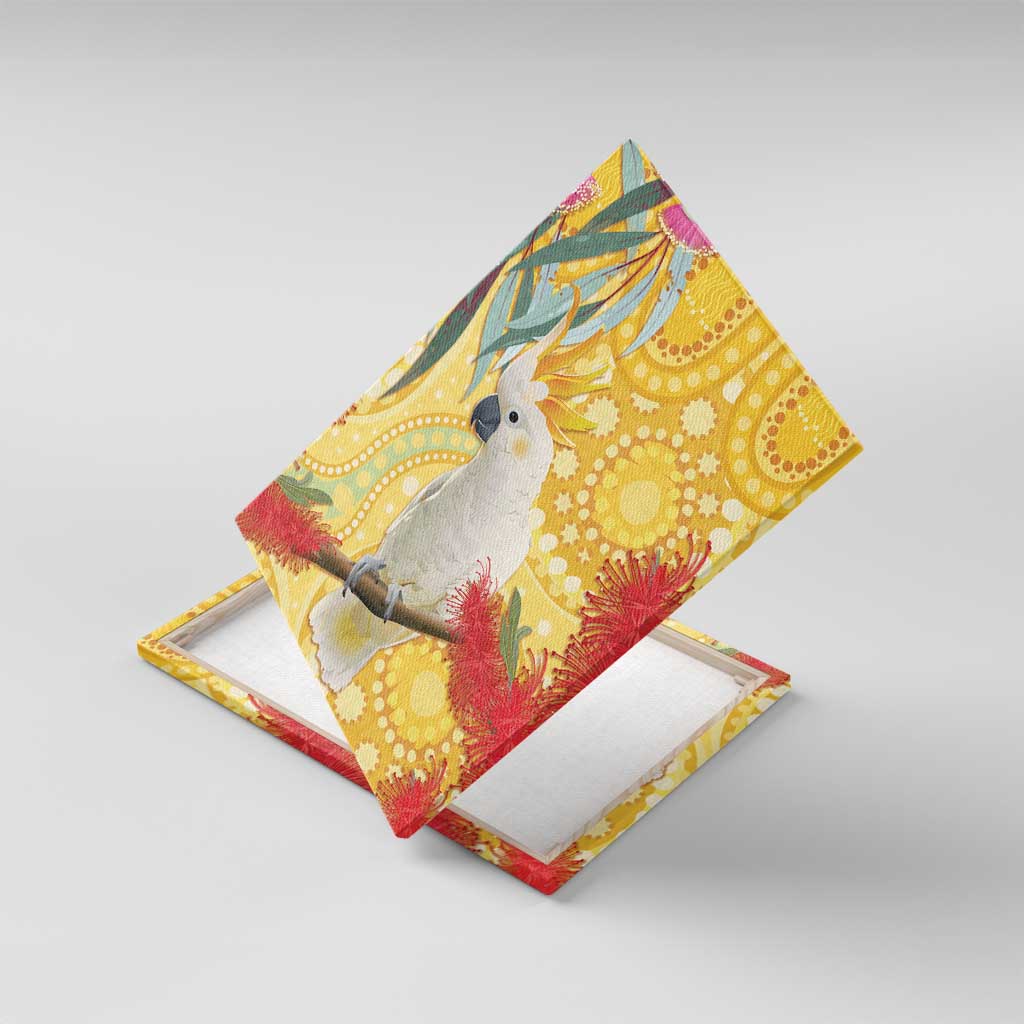 Sulphur-Crested Cockatoo Australia Aboriginal Art Canvas Wall Art NAIDOC Week - Nature Lovers