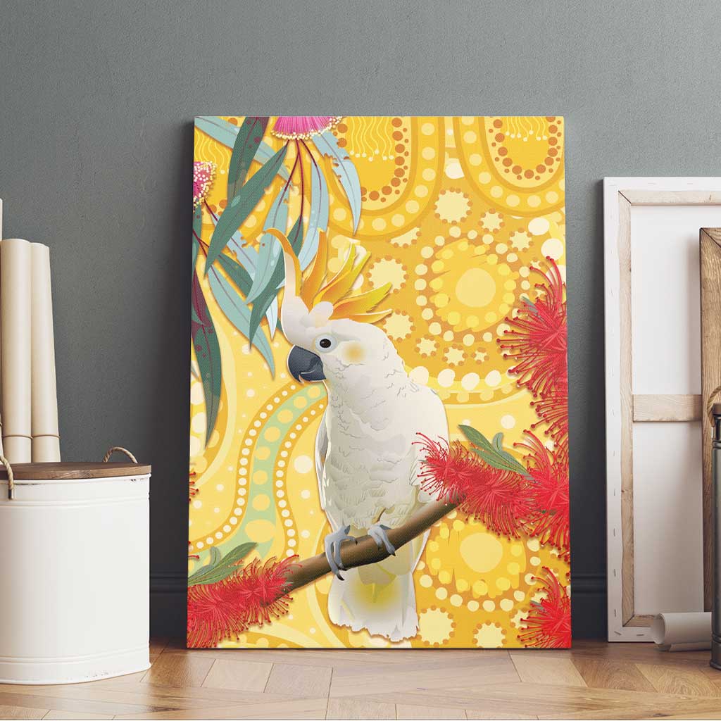 Sulphur-Crested Cockatoo Australia Aboriginal Art Canvas Wall Art NAIDOC Week - Nature Lovers