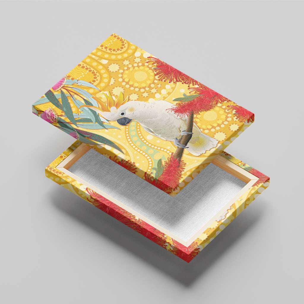 Sulphur-Crested Cockatoo Australia Aboriginal Art Canvas Wall Art NAIDOC Week - Nature Lovers