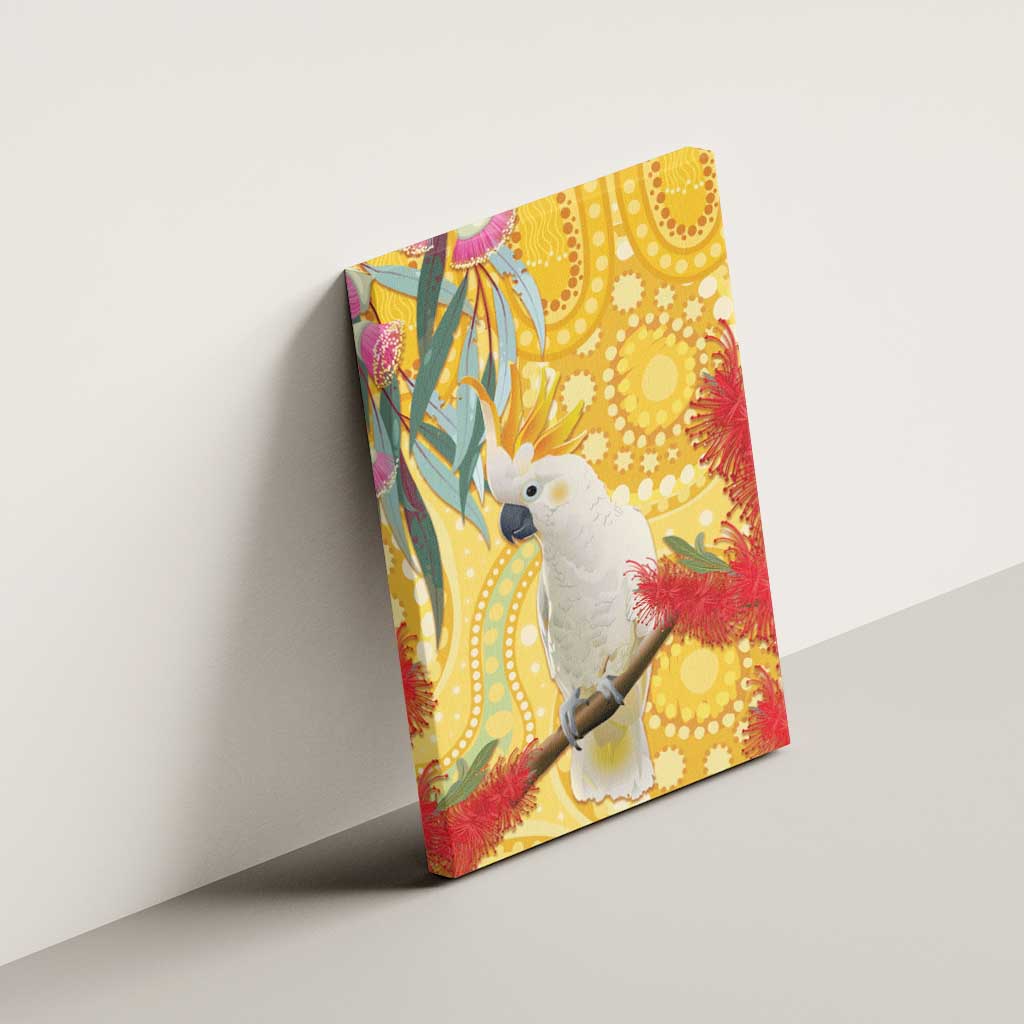 Sulphur-Crested Cockatoo Australia Aboriginal Art Canvas Wall Art NAIDOC Week - Nature Lovers