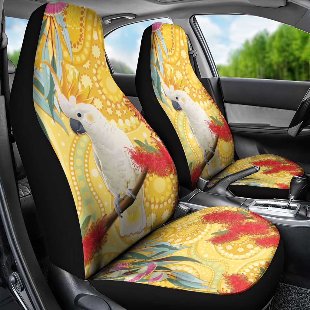 Sulphur-Crested Cockatoo Australia Aboriginal Art Car Seat Cover NAIDOC Week - Nature Lovers