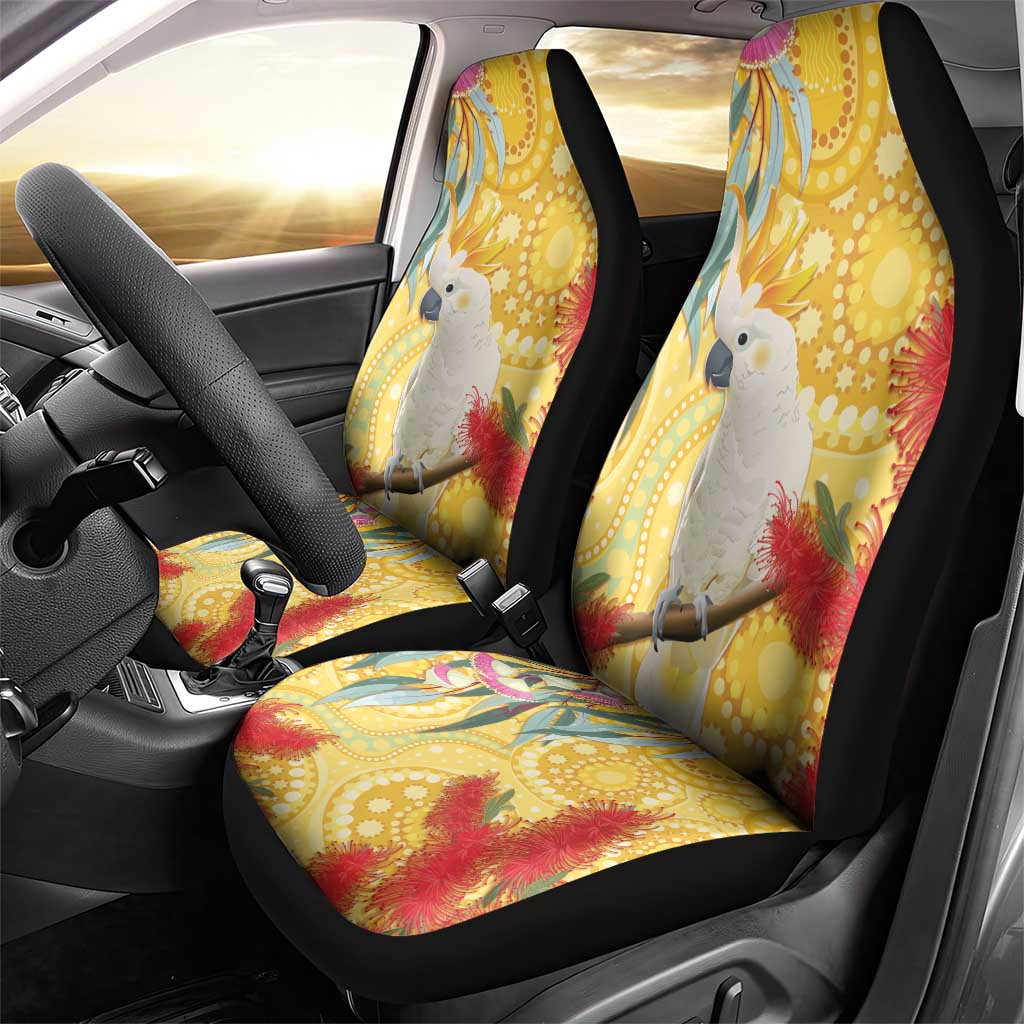Sulphur-Crested Cockatoo Australia Aboriginal Art Car Seat Cover NAIDOC Week - Nature Lovers