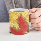 Sulphur-Crested Cockatoo Australia Aboriginal Art Ceramic Mug NAIDOC Week - Nature Lovers