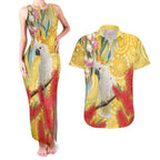 Sulphur-Crested Cockatoo Australia Aboriginal Art Couples Matching Tank Maxi Dress and Hawaiian Shirt NAIDOC Week - Nature Lovers