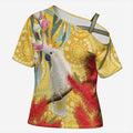 Sulphur-Crested Cockatoo Australia Aboriginal Art Cross Shoulder Shirt NAIDOC Week - Nature Lovers