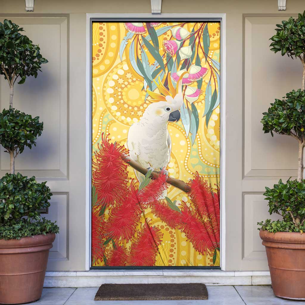 Sulphur-Crested Cockatoo Australia Aboriginal Art Door Cover NAIDOC Week - Nature Lovers