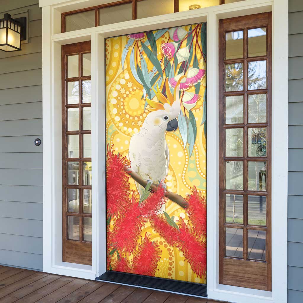 Sulphur-Crested Cockatoo Australia Aboriginal Art Door Cover NAIDOC Week - Nature Lovers