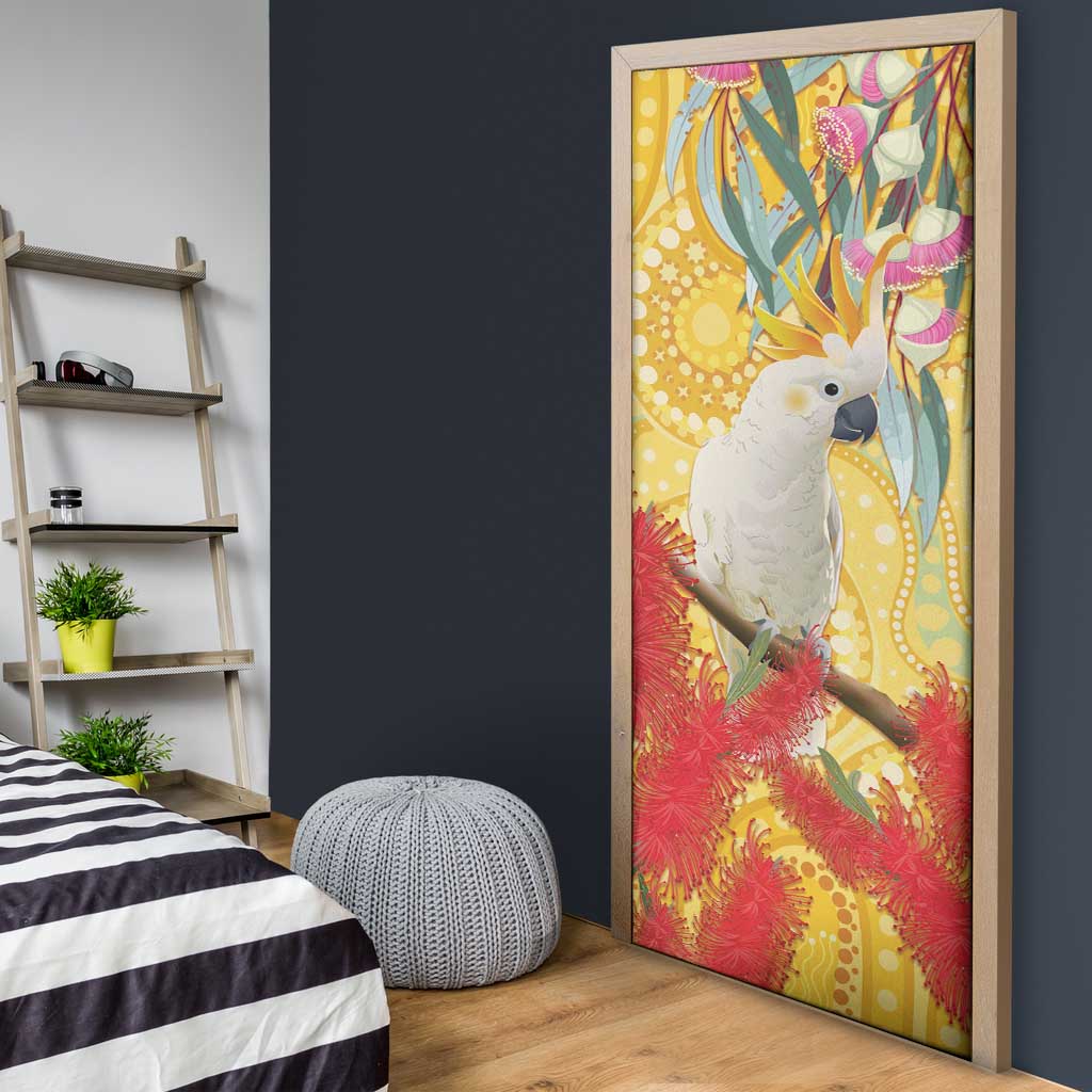 Sulphur-Crested Cockatoo Australia Aboriginal Art Door Cover NAIDOC Week - Nature Lovers