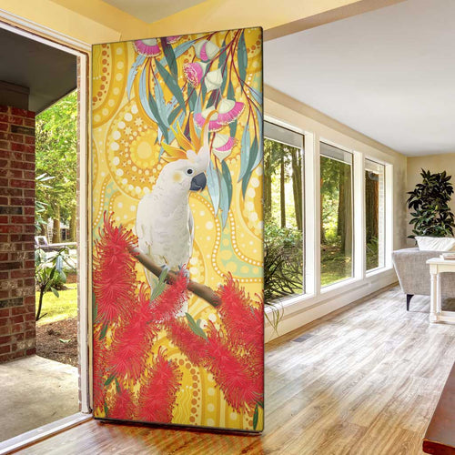 Sulphur-Crested Cockatoo Australia Aboriginal Art Door Cover NAIDOC Week - Nature Lovers