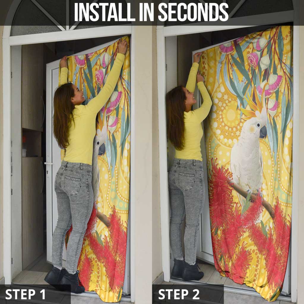 Sulphur-Crested Cockatoo Australia Aboriginal Art Door Cover NAIDOC Week - Nature Lovers