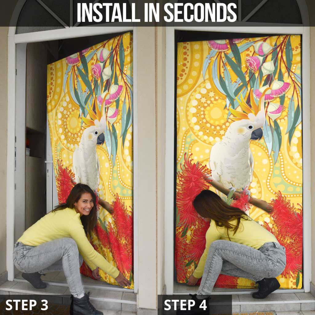 Sulphur-Crested Cockatoo Australia Aboriginal Art Door Cover NAIDOC Week - Nature Lovers