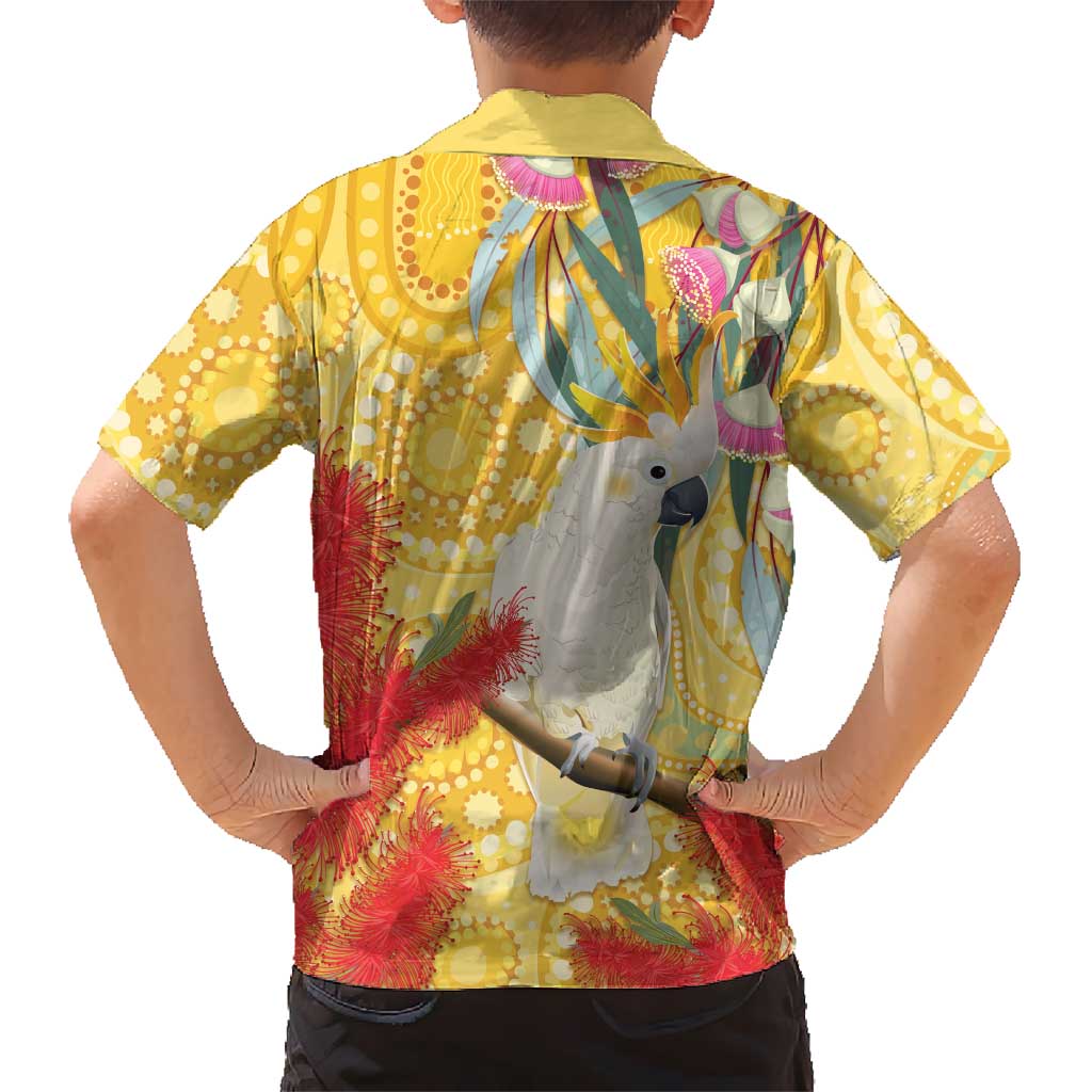 Sulphur-Crested Cockatoo Australia Aboriginal Art Family Matching Puletasi and Hawaiian Shirt NAIDOC Week - Nature Lovers