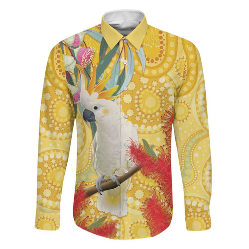 Sulphur-Crested Cockatoo Australia Aboriginal Art Family Matching Short Sleeve Bodycon Dress and Hawaiian Shirt NAIDOC Week - Nature Lovers