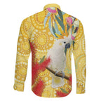Sulphur-Crested Cockatoo Australia Aboriginal Art Family Matching Short Sleeve Bodycon Dress and Hawaiian Shirt NAIDOC Week - Nature Lovers