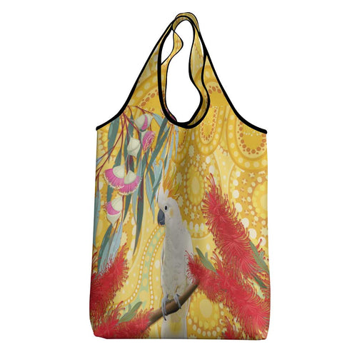 Sulphur-Crested Cockatoo Australia Aboriginal Art Grocery Bag NAIDOC Week - Nature Lovers