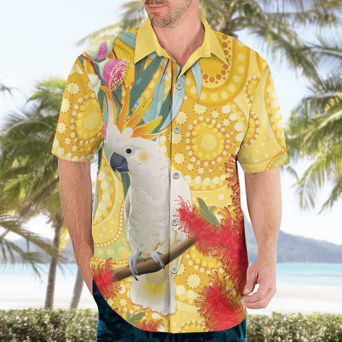 Sulphur-Crested Cockatoo Australia Aboriginal Art Hawaiian Shirt NAIDOC Week - Nature Lovers