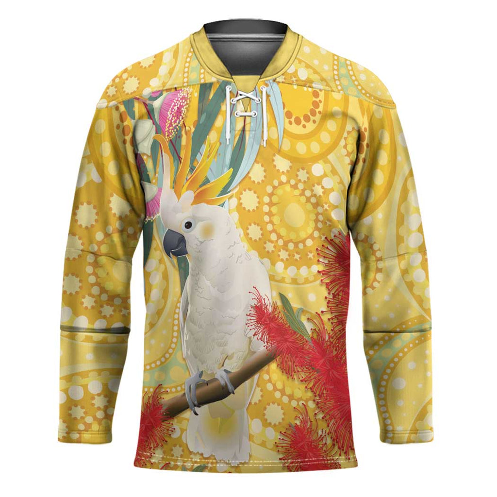 Sulphur-Crested Cockatoo Australia Aboriginal Art Hockey Jersey NAIDOC Week - Nature Lovers