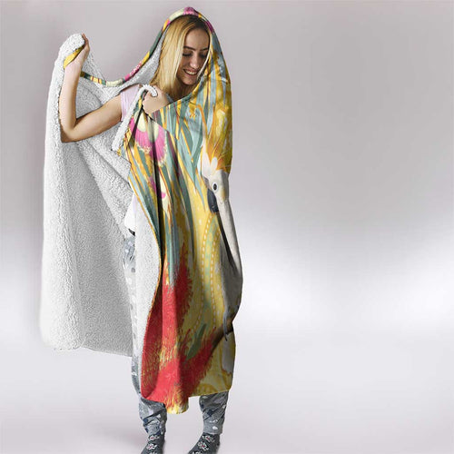 Sulphur-Crested Cockatoo Australia Aboriginal Art Hooded Blanket NAIDOC Week - Nature Lovers