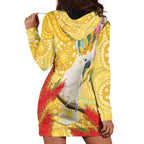 Sulphur-Crested Cockatoo Australia Aboriginal Art Hoodie Dress NAIDOC Week - Nature Lovers