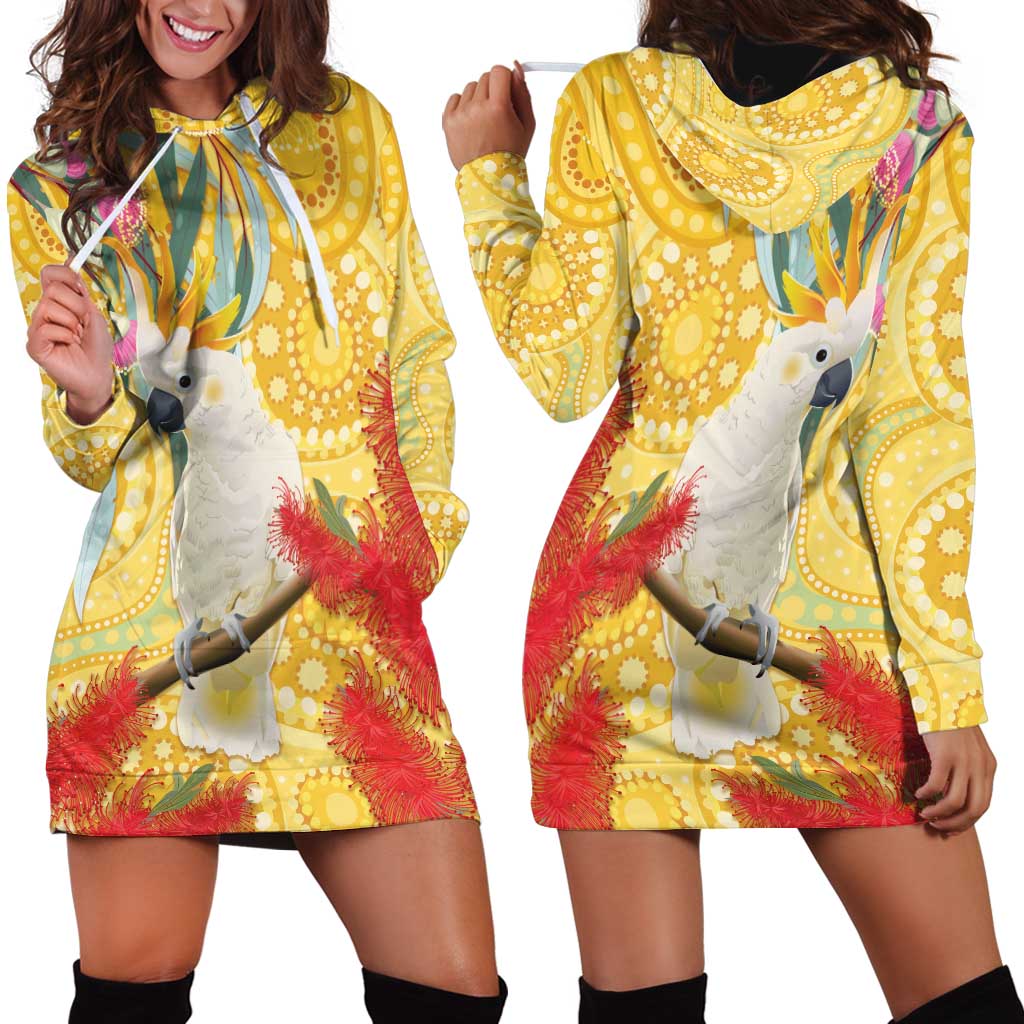 Sulphur-Crested Cockatoo Australia Aboriginal Art Hoodie Dress NAIDOC Week - Nature Lovers
