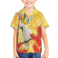 Sulphur-Crested Cockatoo Australia Aboriginal Art Kid Hawaiian Shirt NAIDOC Week - Nature Lovers