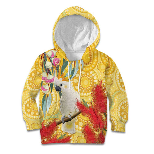 Sulphur-Crested Cockatoo Australia Aboriginal Art Kid Hoodie NAIDOC Week - Nature Lovers