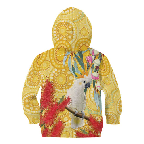 Sulphur-Crested Cockatoo Australia Aboriginal Art Kid Hoodie NAIDOC Week - Nature Lovers