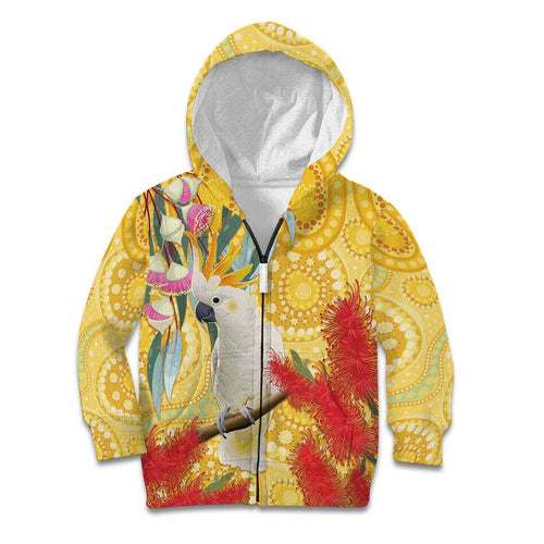 Sulphur-Crested Cockatoo Australia Aboriginal Art Kid Hoodie NAIDOC Week - Nature Lovers