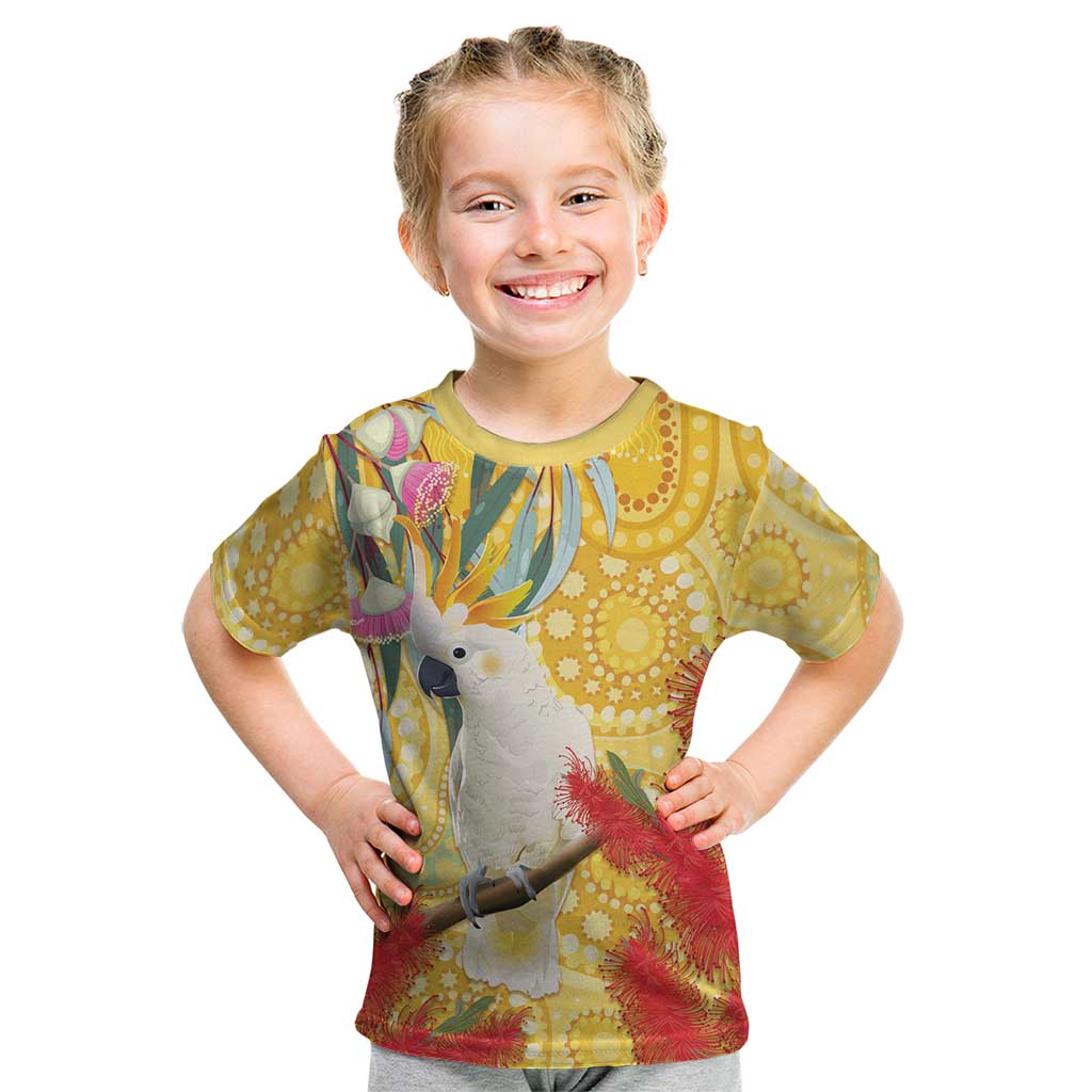 Sulphur-Crested Cockatoo Australia Aboriginal Art Kid T Shirt NAIDOC Week - Nature Lovers