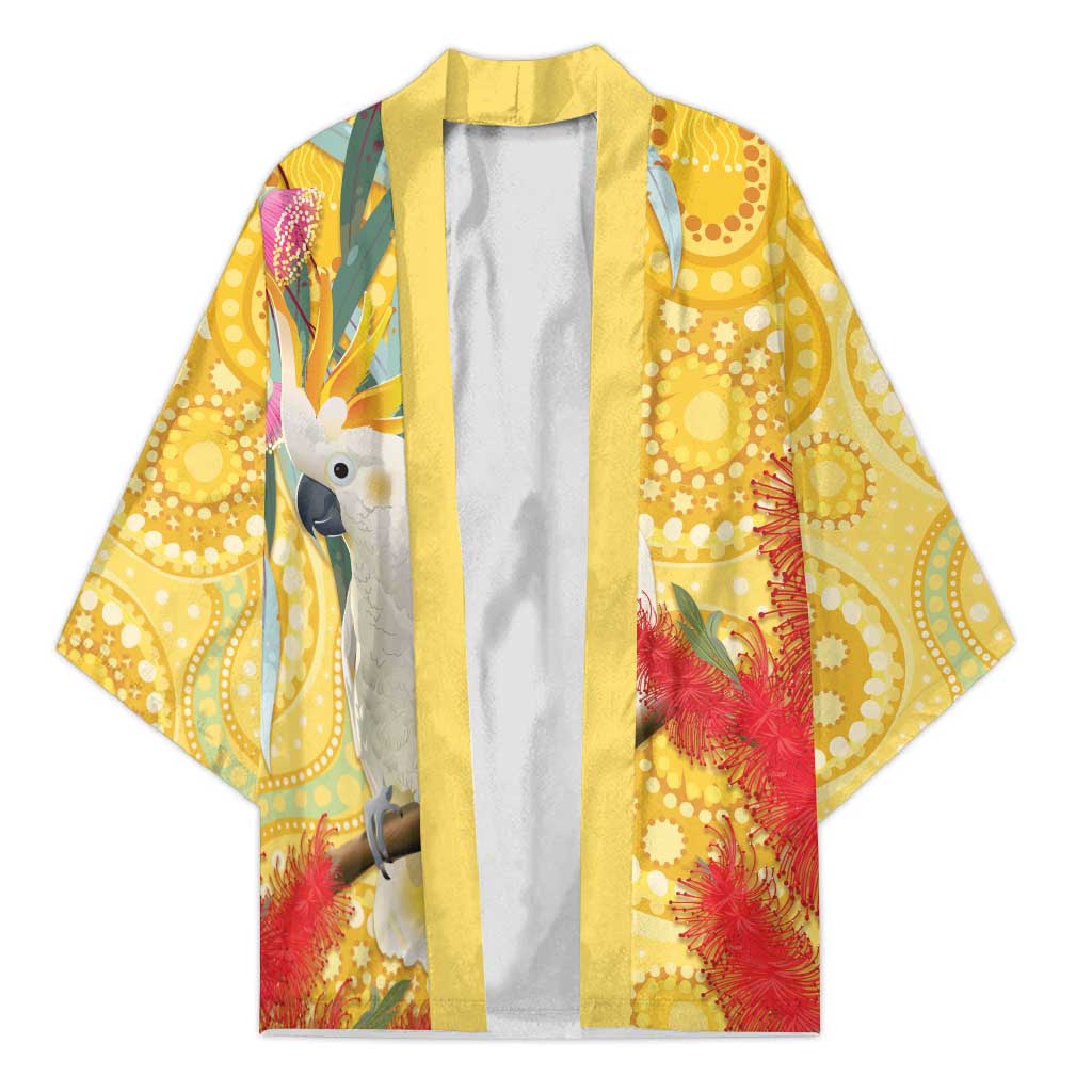 Sulphur-Crested Cockatoo Australia Aboriginal Art Kimono NAIDOC Week - Nature Lovers