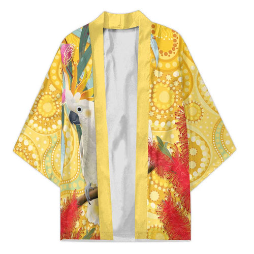 Sulphur-Crested Cockatoo Australia Aboriginal Art Kimono NAIDOC Week - Nature Lovers