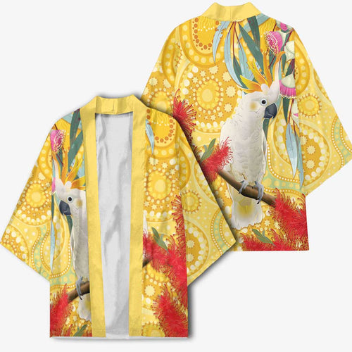 Sulphur-Crested Cockatoo Australia Aboriginal Art Kimono NAIDOC Week - Nature Lovers