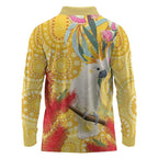 Sulphur-Crested Cockatoo Australia Aboriginal Art Long Sleeve Polo Shirt NAIDOC Week - Nature Lovers
