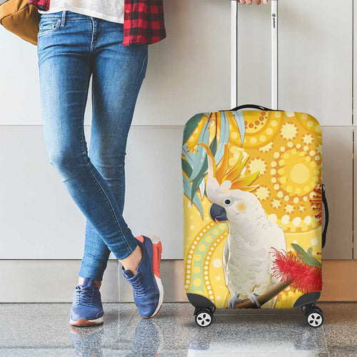 Sulphur-Crested Cockatoo Australia Aboriginal Art Luggage Cover NAIDOC Week - Nature Lovers