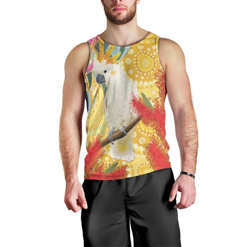 Sulphur-Crested Cockatoo Australia Aboriginal Art Men Tank Top NAIDOC Week - Nature Lovers