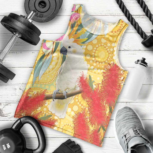 Sulphur-Crested Cockatoo Australia Aboriginal Art Men Tank Top NAIDOC Week - Nature Lovers