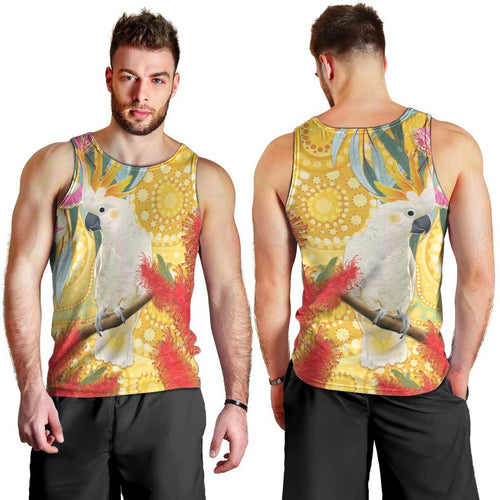 Sulphur-Crested Cockatoo Australia Aboriginal Art Men Tank Top NAIDOC Week - Nature Lovers