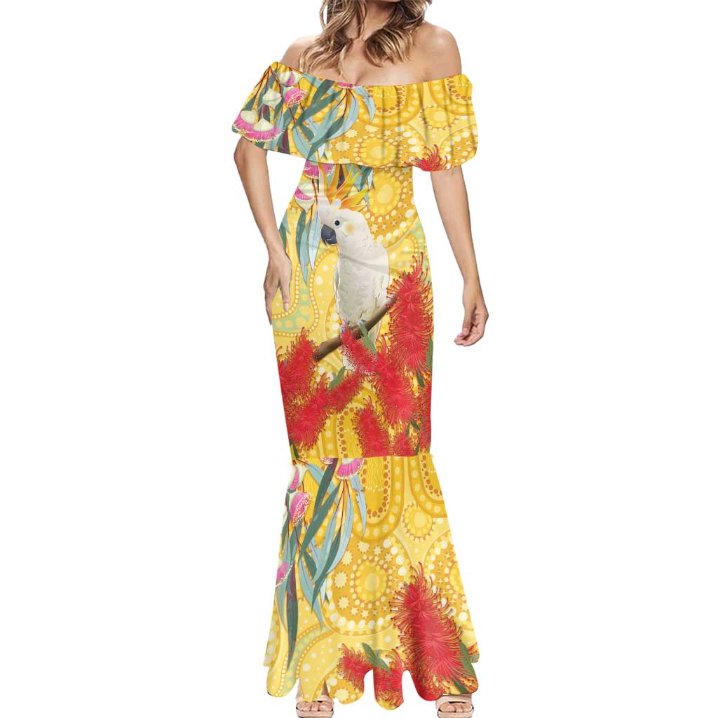 Sulphur-Crested Cockatoo Australia Aboriginal Art Mermaid Dress NAIDOC Week - Nature Lovers
