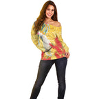 Sulphur-Crested Cockatoo Australia Aboriginal Art Off Shoulder Sweater NAIDOC Week - Nature Lovers